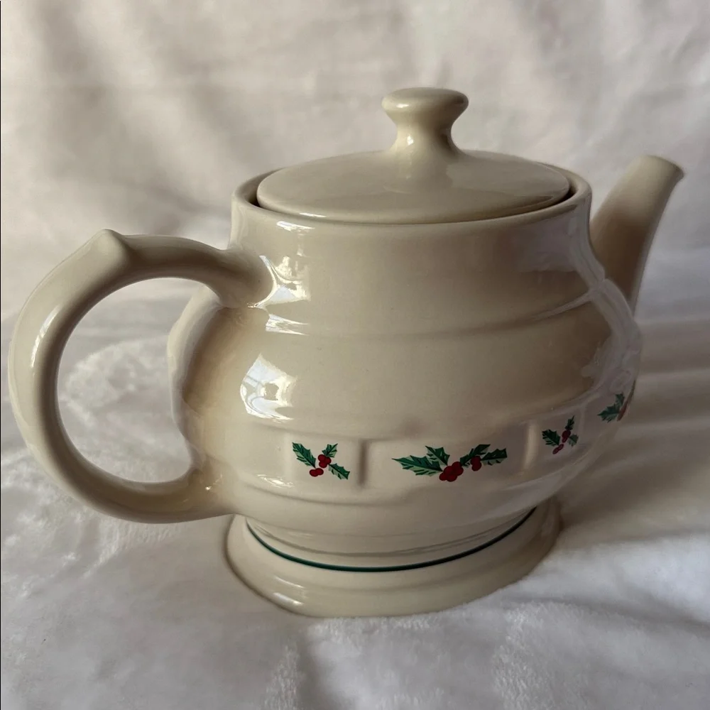 Longaberger Pottery Cream Teapot -Sugar And‎ Cream Set